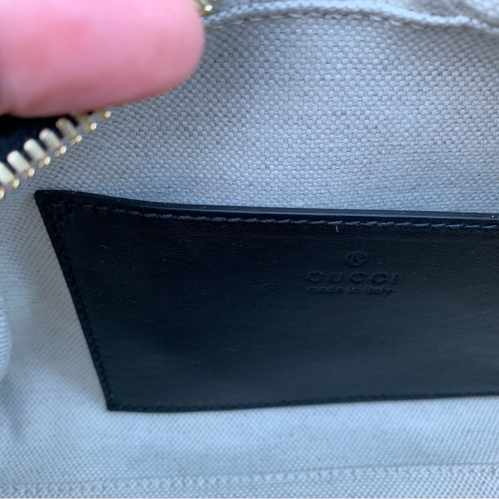 Gucci Black Leather Mini Bag with Gold Chain - Picture 7 of 11